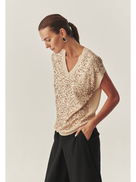 TATUUM Tatuum Sweter ICOMA Beżowy Classic Fit