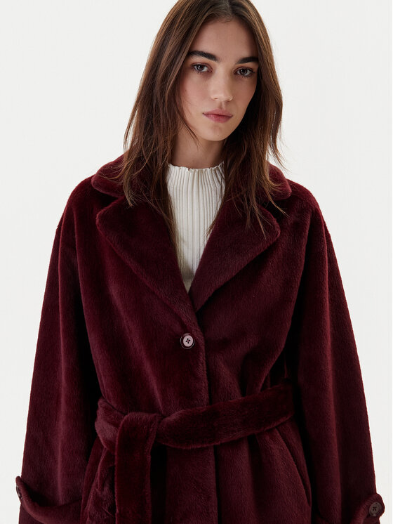 Dixie Dixie Кожено палто K330Y009A Бордо Regular Fit