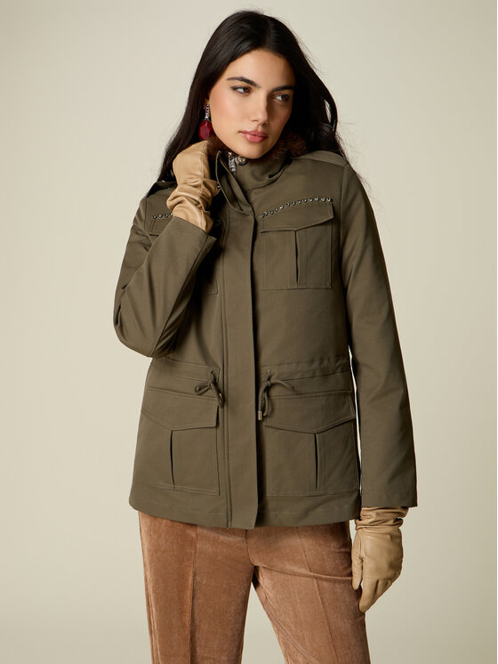 Oltre Oltre Płaszcz zimowy 0027R000522N035 Zielony Regular Fit