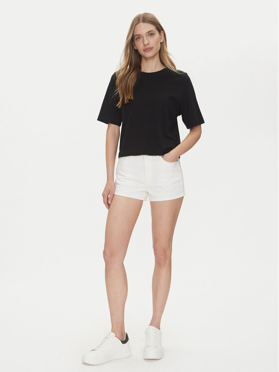 Guess Jeans Guess Jeans Džínsové šortky W5GD0Y D5M62 Biela Regular Fit