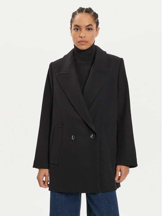 IVY OAK IVY OAK Palton de lână Jenna IO119100 Negru Regular Fit