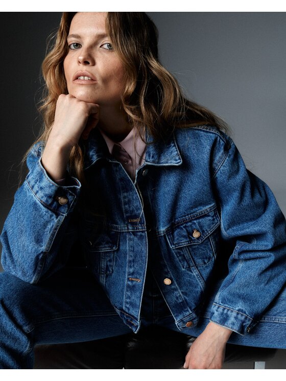 MARI PRETI MARI PRETI Jeansová bunda Denim Rust Tmavomodrá Regular Fit