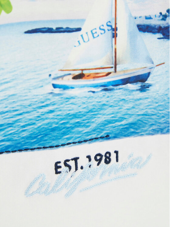 Guess Guess Tričko N6GI07 K8HM4 Biela Regular Fit