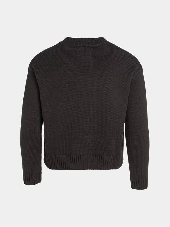 Calvin Klein Jeans Calvin Klein Jeans Džemper Fluffy Monogram IG0IG02220 Crna Regular Fit