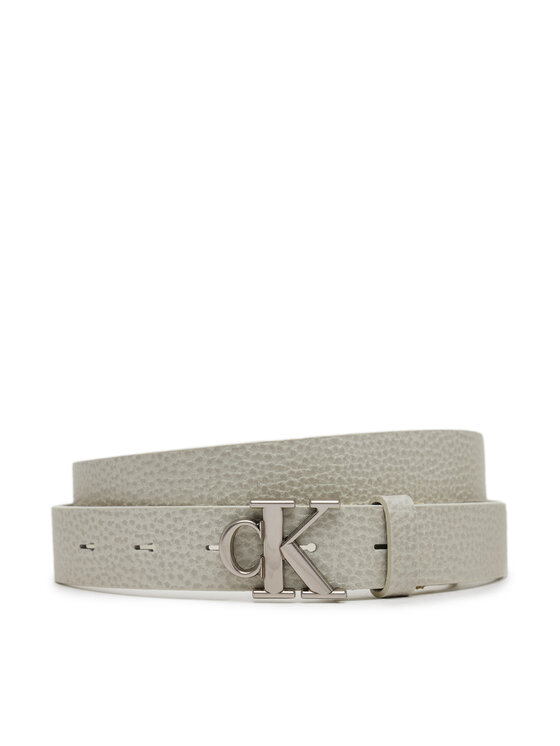 Curea de Damă Calvin Klein Jeans Monogram Placque Buckle 25Mm LV04K7003G Alb