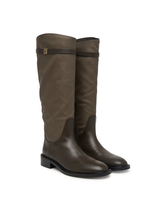 Coccinelle Coccinelle Kozačky ve vojenském stylu Pansy Waxed E4 V63 43 01 01 Khaki