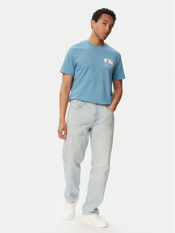 Calvin Klein Jeans Calvin Klein Jeans Majica Resort Graphic LV04RG802G Modra Regular Fit