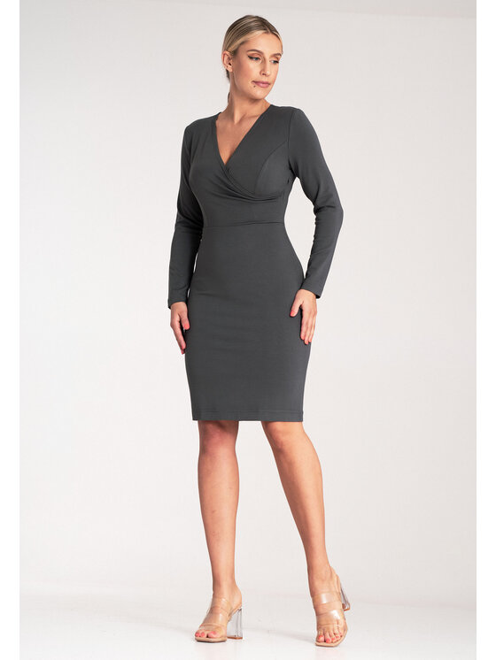 FIGL FIGL Sukienka codzienna M1078 Szary Regular Fit