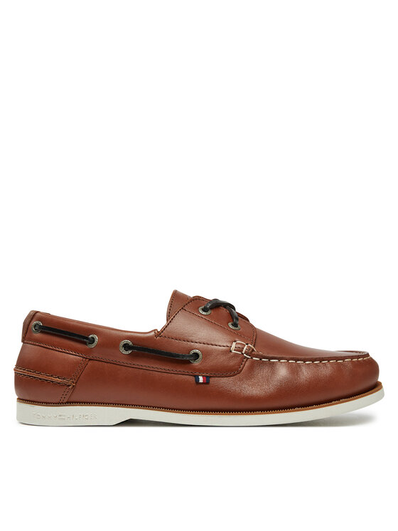 Tommy Hilfiger Halbschuhe Th Boat Shoe Core Lth FM0FM05569 Braun, Größe 43