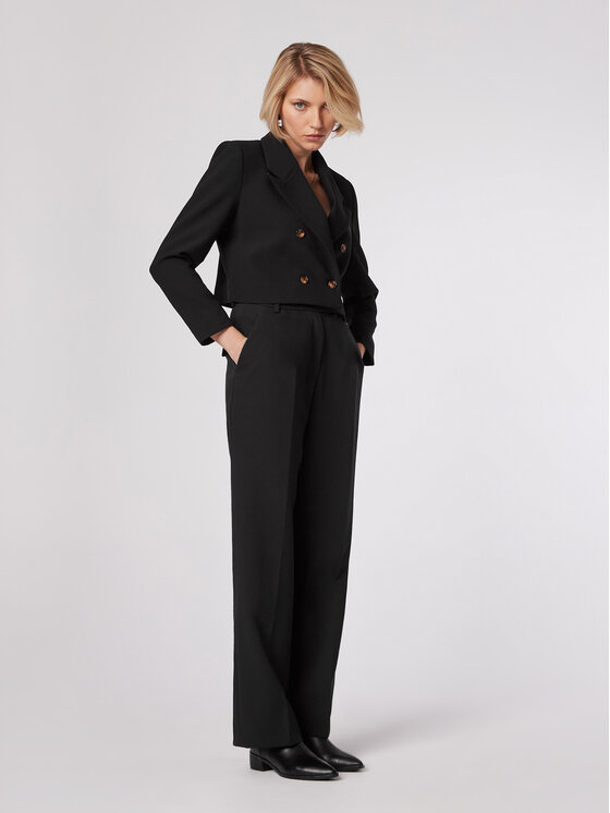Simple Simple Giacca da abito MKD504-01 Nero Cropped Fit