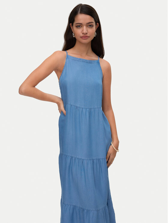 Vero Moda Vero Moda Letní šaty Fleur 10326075 Modrá Loose Fit