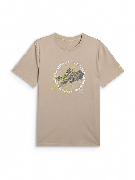 4F 4F T-Shirt TREKKING Beżowy Regular Fit