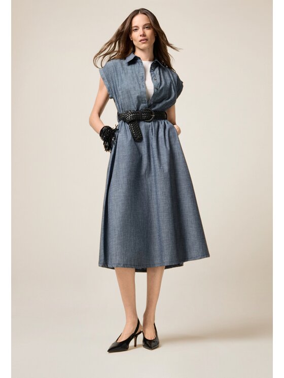 Oltre Oltre Vestito da giorno 7707J100827N034 Blu A-Line Fit