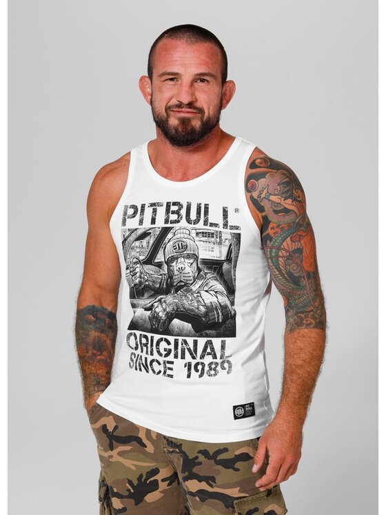 PITBULL PITBULL Tank top Tank Biały Regular Fit