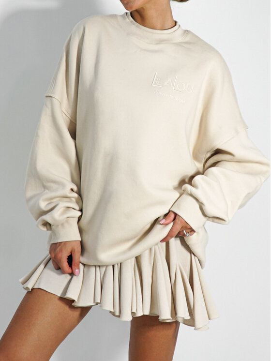 LilaLou LilaLou Bluza Lucky Beżowy Regular Fit