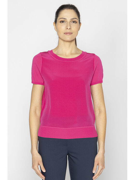 Deni Cler Milano Deni Cler Milano Bluzka T-DC-1236-E2-80-33-1 Różowy Regular Fit