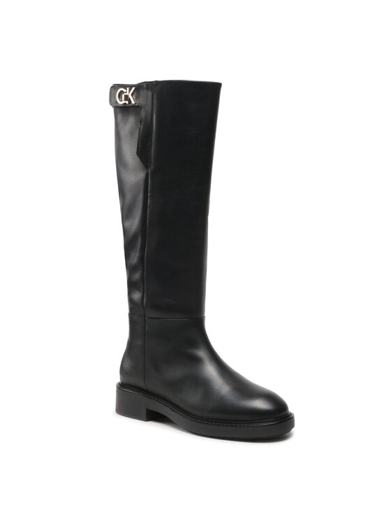 Calvin Klein Calvin Klein Jahalni škornji Rubber Sole Knee Boot W Hw HW0HW01255 Črna