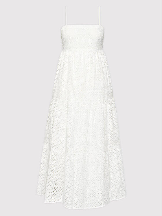 Seafolly Seafolly Sukienka letnia Broderie Anglaise 54713-DR Biały Relaxed Fit
