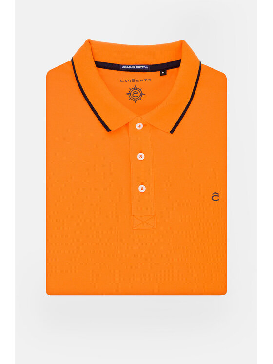 Lancerto Lancerto Polo Dominic Pomarańczowy Regular Fit