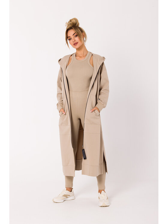 Made of Emotion Made of Emotion Kardigan M729 Beżowy Premium Fit