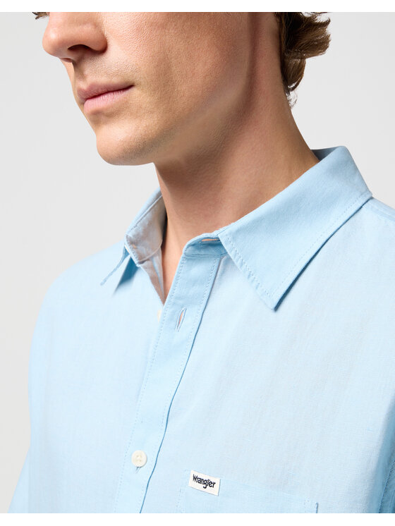 Wrangler Wrangler Camicia 112352188 Celeste Regular Fit