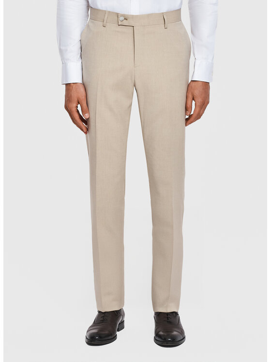Pako Lorente Pako Lorente Spodnie garniturowe P26SF-6G-006 Beżowy Slim Fit