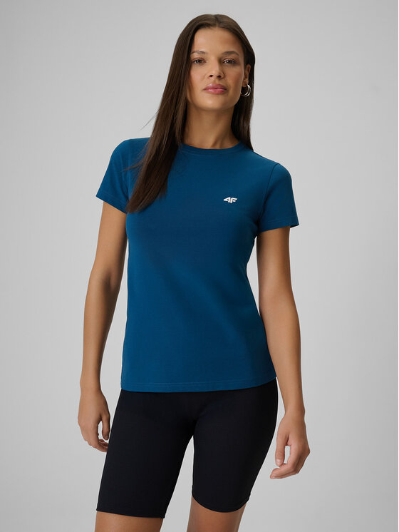 4F 4F T-Shirt NOS Turkusowy Slim Fit