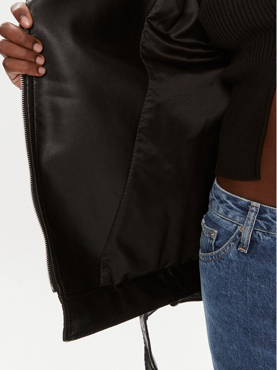 Brave Soul Brave Soul Giacca in similpelle LJK-CONEY Nero Straight Fit