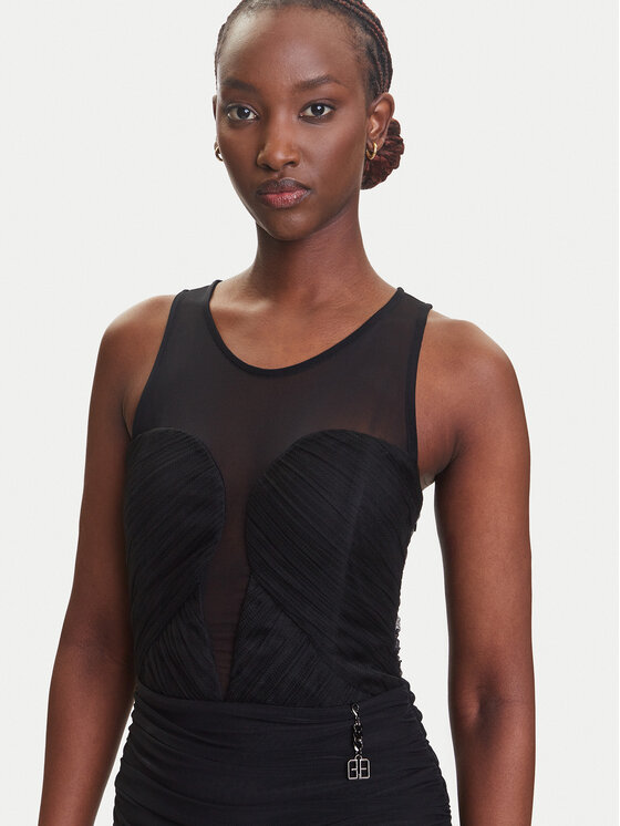 Fracomina Fracomina Kokteilikleit FQ23WD1005W52901 Must Slim Fit