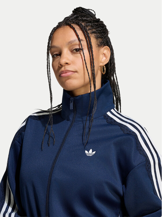adidas adidas Džemperis ar kapuci Lace Oversized Archive Track Top LG4277 Zils Regular Fit