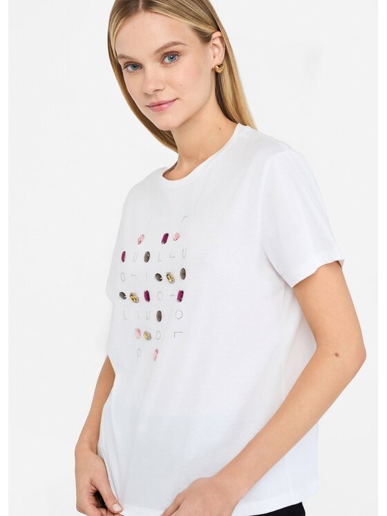 Liu Jo Liu Jo T-shirt MF5345JS923P9131 Bianco Regular Fit