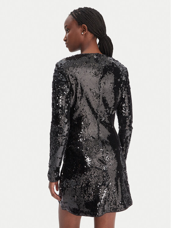 Guess Guess Коктейлна рокля W6RK52 KD020 Черен Regular Fit