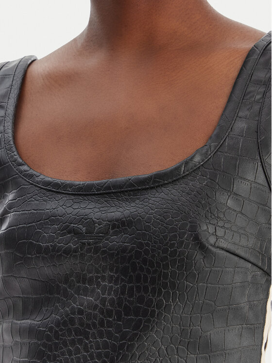 adidas adidas Marškinėliai Pleather KE5041 Juoda Slim Fit