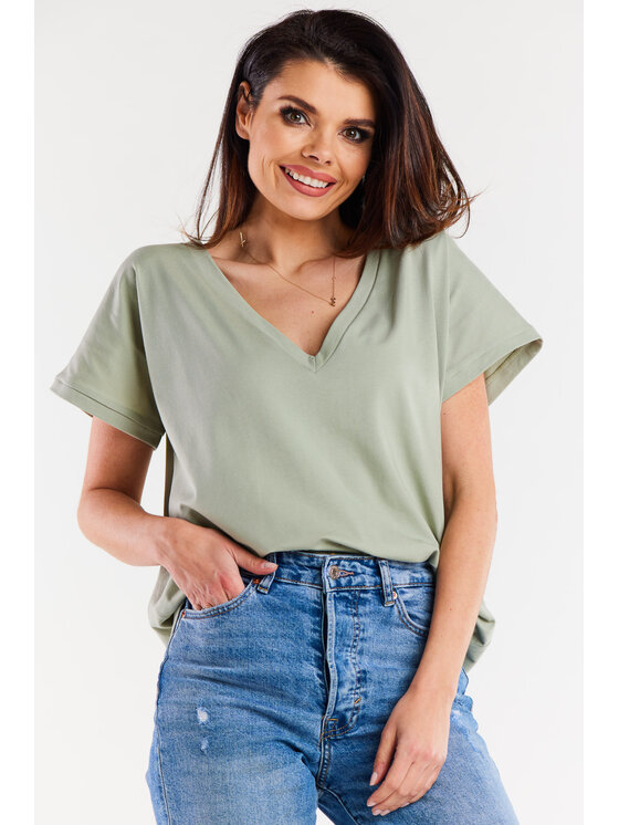Infinite You Infinite You Bluzka M267 Niebieski Basic Fit