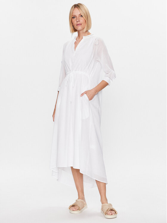Peserico Vsakodnevna obleka S02217L1 Bela Regular Fit