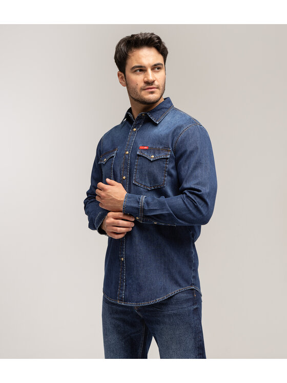 Lee Cooper Lee Cooper Koszula jeansowa KADIR 3212 Niebieski Regular Fit