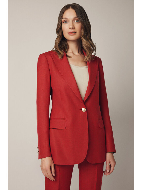 Lancerto Lancerto Marynarka Alviano MA073225000007 Czerwony Slim Fit