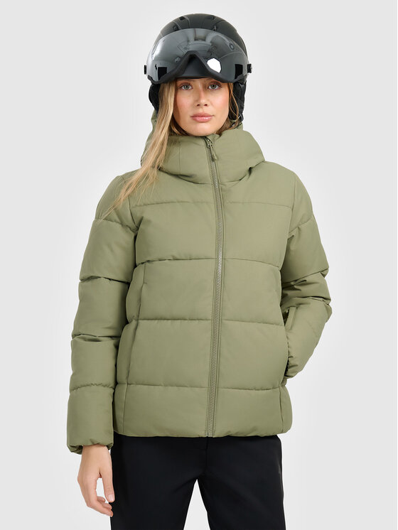 4F 4F Kurtka narciarska APRES SKI Khaki Regular Fit