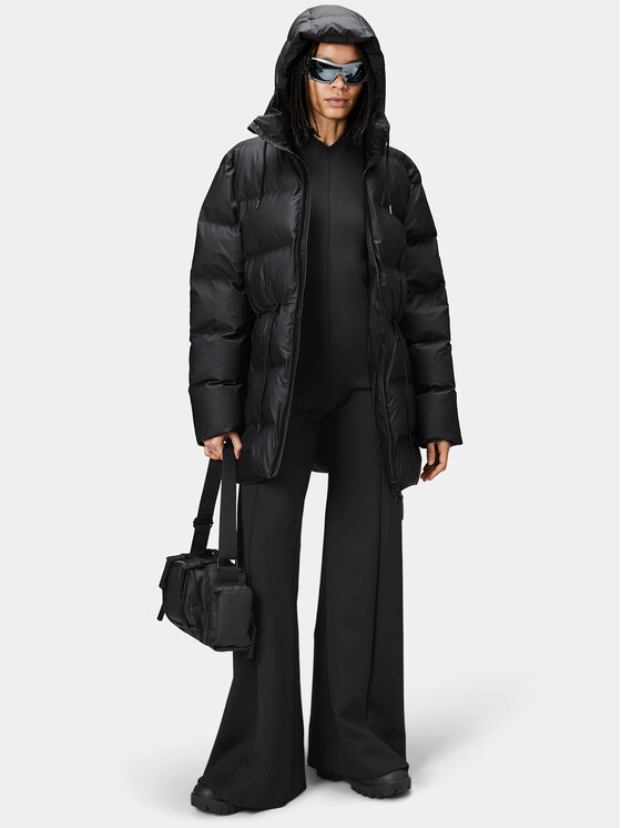 Rains Rains Télikabát 15160 Fekete Relaxed Fit
