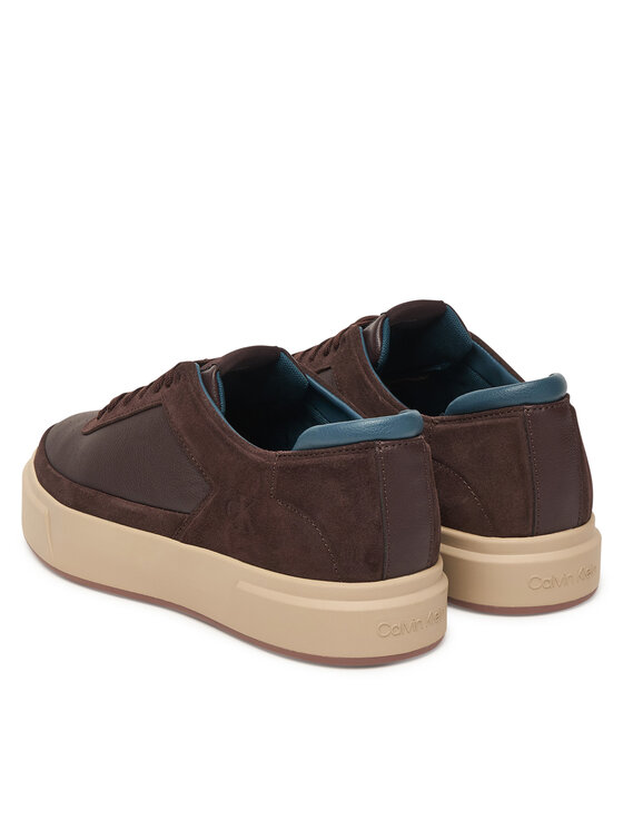 Calvin Klein Calvin Klein Sneakersy Basket Cupsole Laceup Lth-Nu YM0YM01354 Brązowy