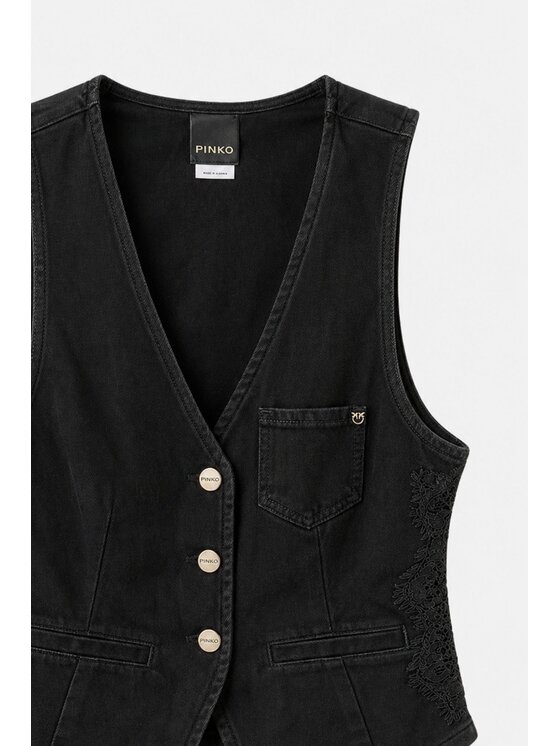 PINKO PINKO Vesta Gardener Gilet Černá Regular Fit