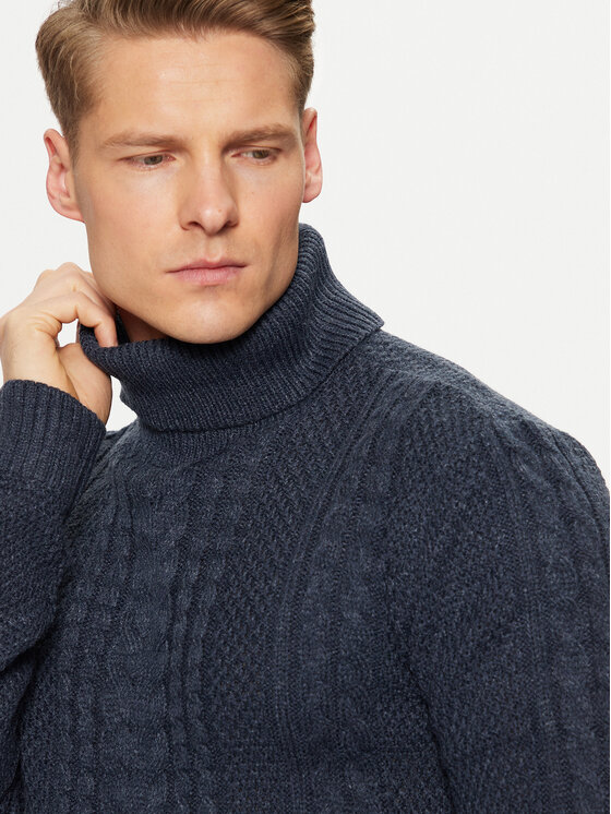 Blend Blend Rollkragenpullover 20717438 Dunkelblau Regular Fit