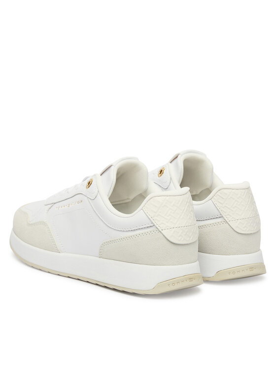 Tommy Hilfiger Tommy Hilfiger Sneakersy Monogram Mix Material Runner FW0FW09267 Biały