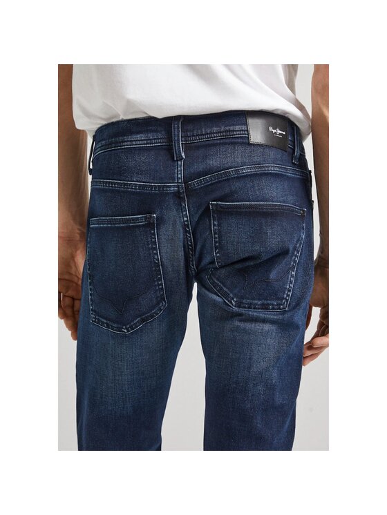 Pepe Jeans Pepe Jeans Kalhoty z materiálu PM207389XW82 000 Tmavomodrá Slim Fit