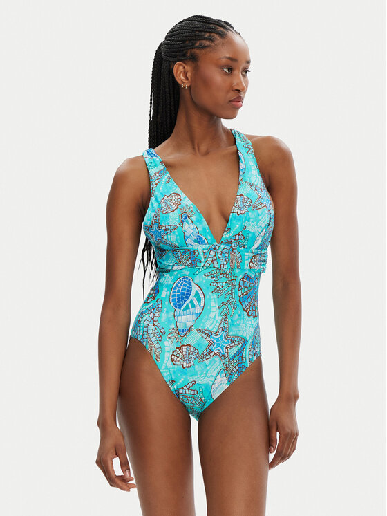 Seafolly Seafolly Costum de baie La Mer 10950-214 Turcoaz