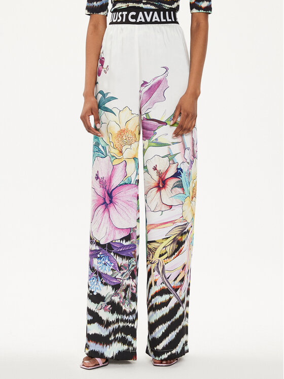 Just Cavalli Just Cavalli Kalhoty z materiálu 76PAA120 Béžová Slim Fit