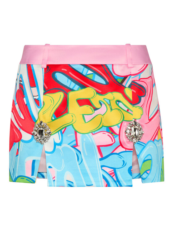 PHILIPP PLEIN PHILIPP PLEIN Spódnica mini 15245 Kolorowy Slim Fit