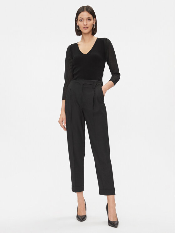 Marella Marella Auduma bikses Newport 2331360739200 Melns Regular Fit