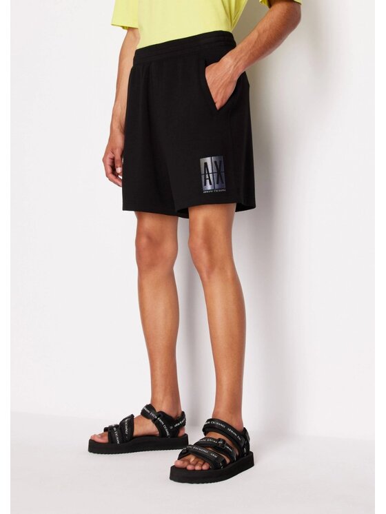 Armani Exchange Armani Exchange Šortky z materiálu 3DZSJE ZJZDZ 1200 Černá Regular Fit