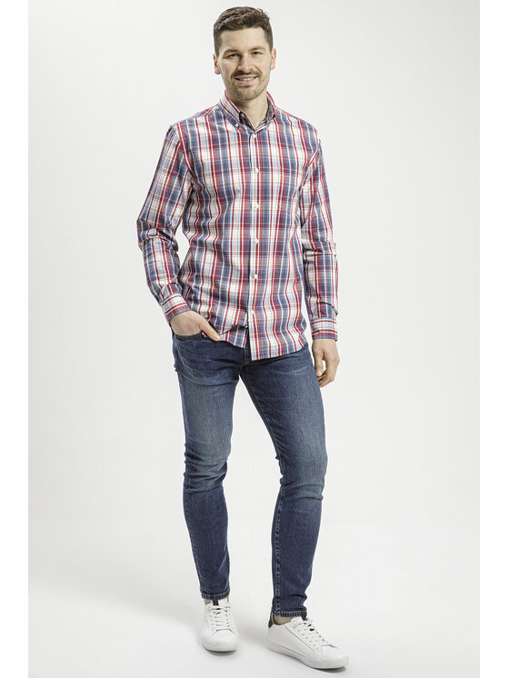 Cross Jeans Cross Jeans Koszula 35571-466 Czerwony Regular Fit